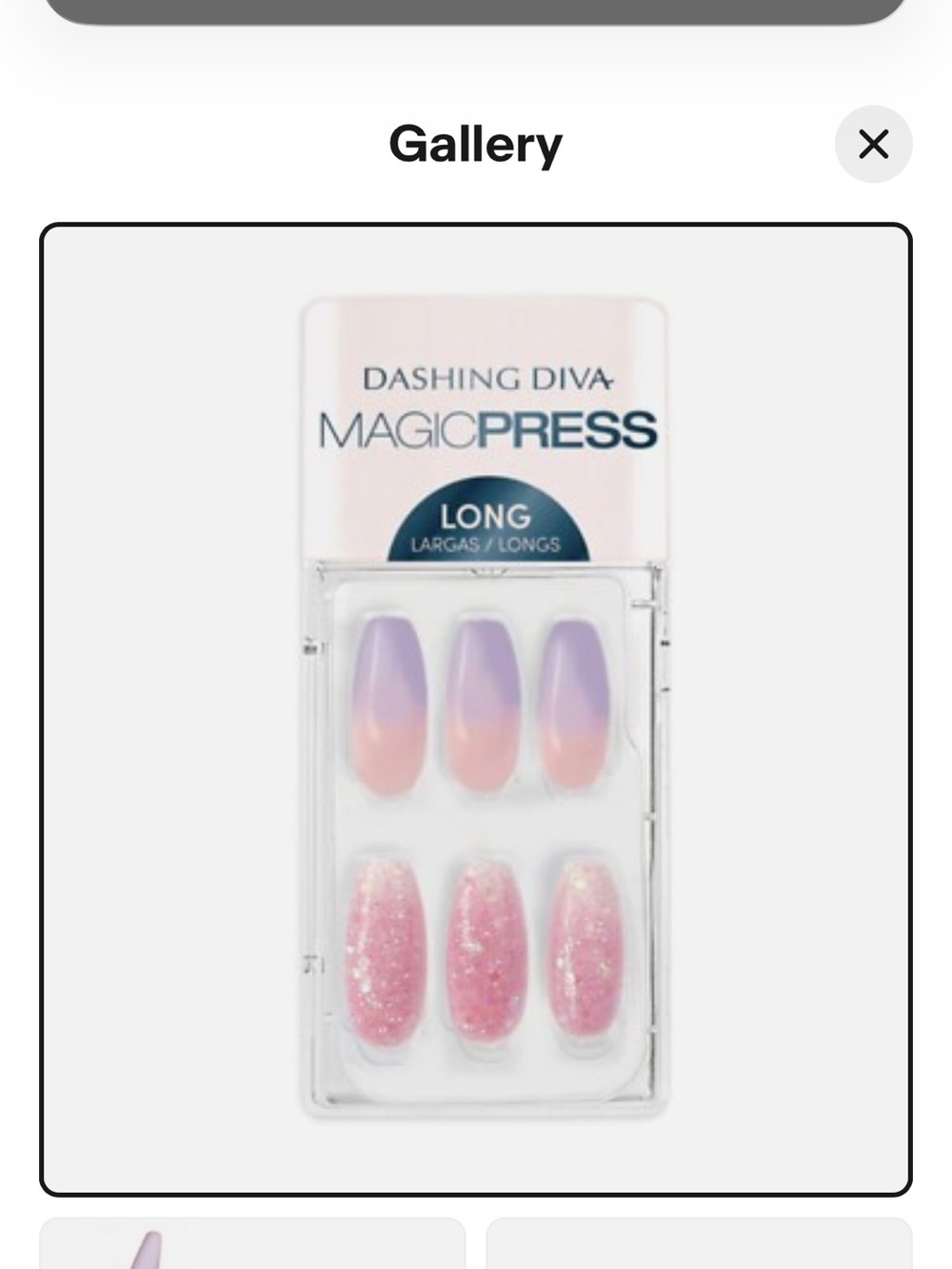 Dashing Diva MagicPress Long Press-On Nails - Pink & Purple Ombre with Glitter